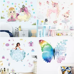 Cute pink Princess Pony Wall Stickers Broken Wall Poster Wall Art Car Decal Kids Room Decoration Favors murals