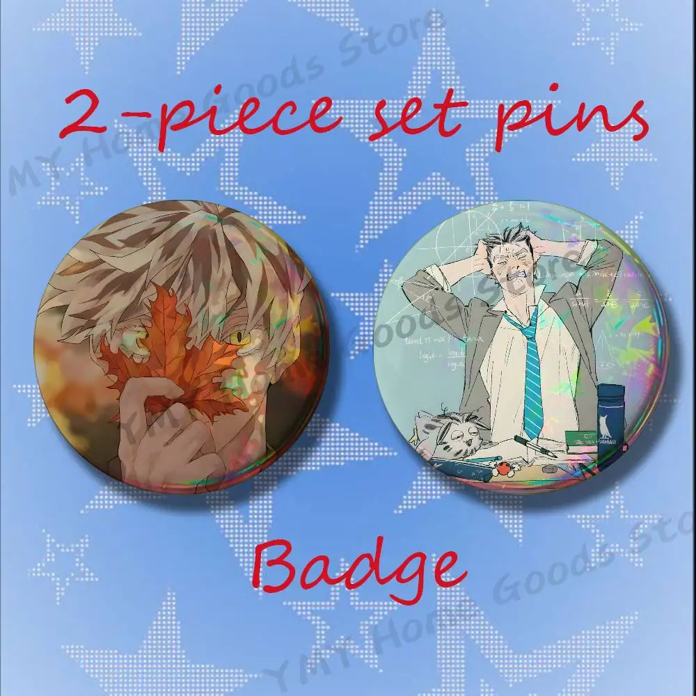 Anime K-Kotaro B-Bokuto Cartoon Brooches for Backpack Accessories 25 32 44 58 75mm Round 2-piece set Free Mix