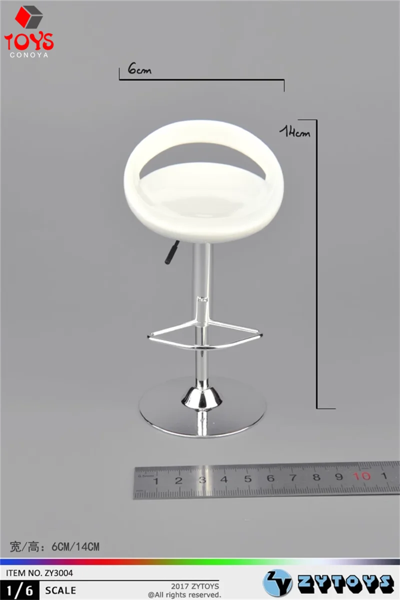 ZYTOYS ZY3004 sillas de barra giratorias a escala 1/6, asiento ABS, accesorios de escena de soldado, modelo apto para muñecas de cuerpo de figura de acción de soldado de 12 pulgadas