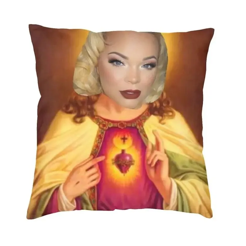 Trisha Paytas Cushion for Living Room Sofa Square Pillowcase Crying Meme Youtuber Singer Home Decor Jesus