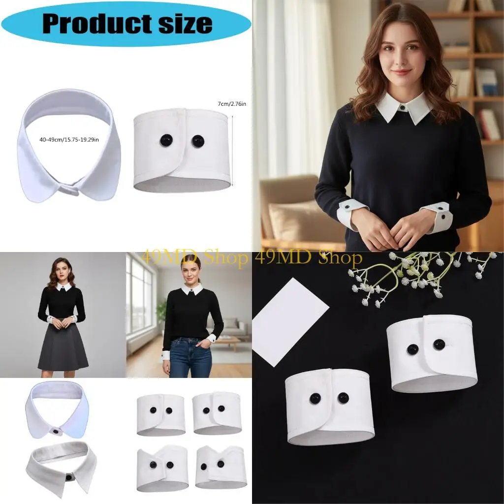 49md-multiuso-colar-falso-camisa-punhos-extensores-roupa-negocios-acessorios-mangas-para-eventos-formais-reunioes-2-pecas