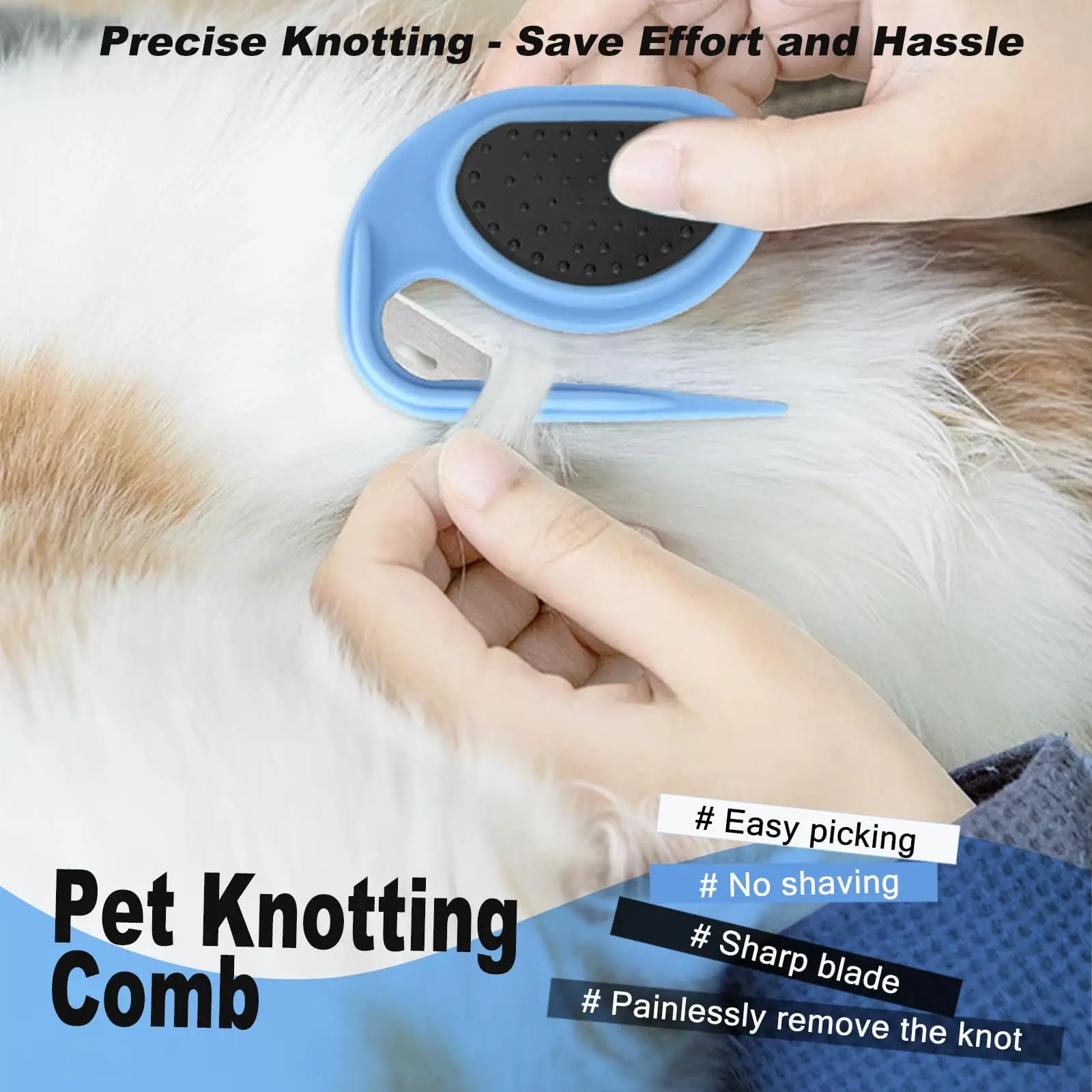 Knotting Comb,Knotting Comb for Cats,Pet Dog Shedding Brush, Puppy Kitten Knotting Comb for Removing Tangled and Grooming Loose