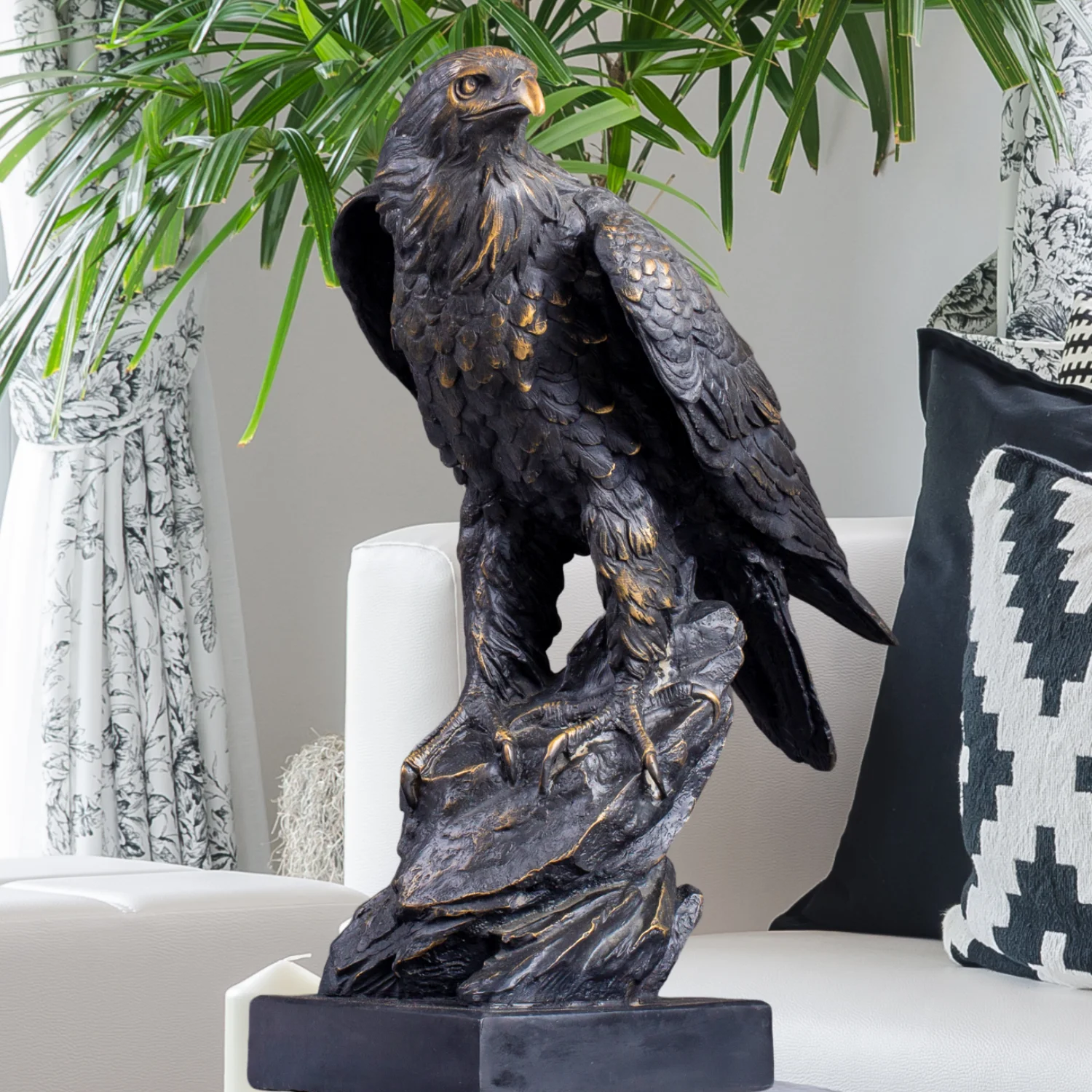 Bronze Eagle Statue Antique Bronze Eagle Sculpture With Marble Base Bronze Casting Animal Art Crafts For Home Decor Ornaments