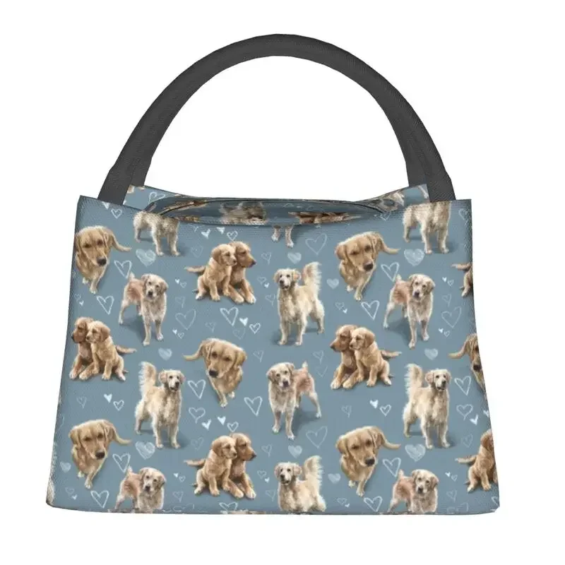 Bolsas de almuerzo con aislamiento The Golden Retriever para mujer, a prueba de fugas, enfriador térmico para perros y cachorros, bolso de mano para oficina, Picnic y viajes