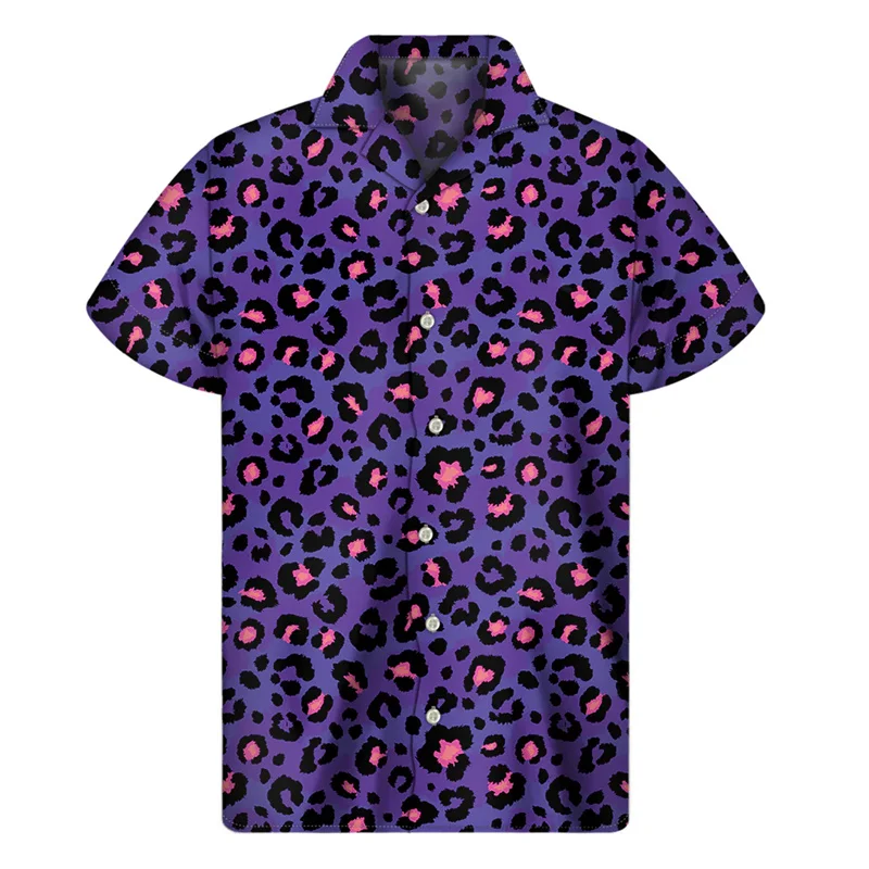 

Summer Harajuku 3D Printing Leopard Shirts For Men Kid Fashion Cool Short Sleeve Shirts Casual Streetwear Shirts & Blouses Tops