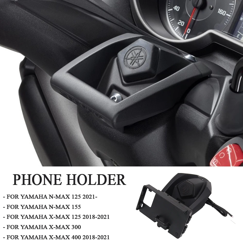 XMAX NMAX 125 Motorcycle GPS Phone Navigation Bracket Wireless USB Charging Port Holder Mount FOR YAMAHA X-MAX 300 400 N-MAX 155