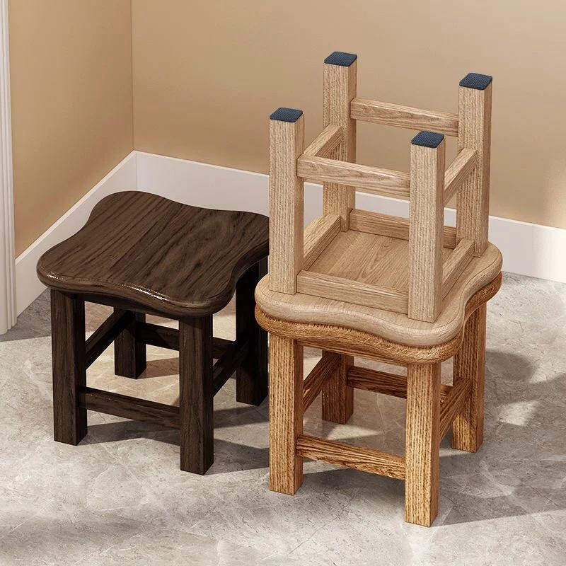 Modern Simplicity Household Solid Wood Stool Living Room Square Small Footrest Tea Table Low Stools Muebles