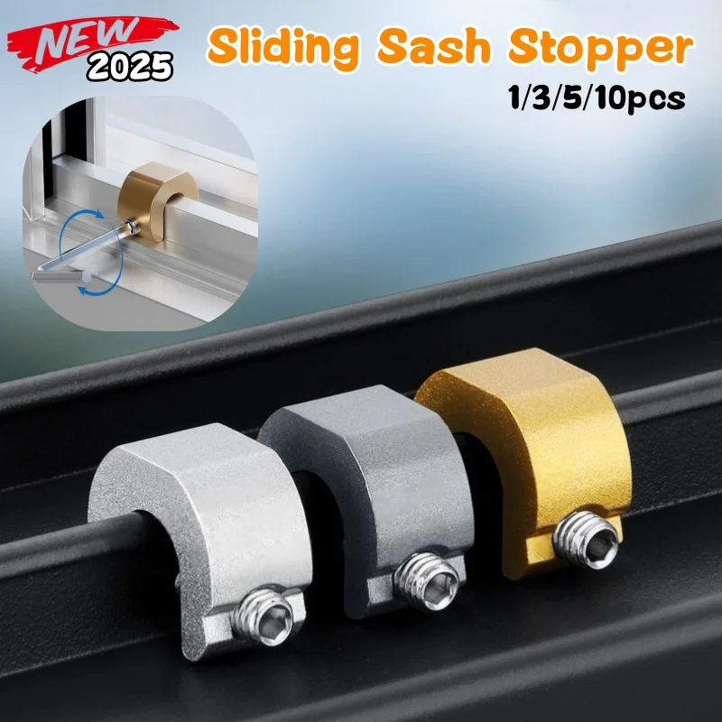 

New 3/5/10pcs Aluminum Alloy Window Lock Stopper Sliding Door Window Limiter Sliding Sash Stopper Anti-theft Child Safety Locks