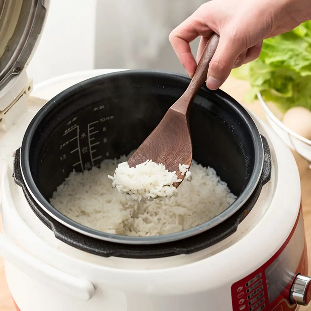 

Black Walnut Coffee Honey Spoons Wooden Japanese Style Stir Long Scoop Large Soup Rice Spoon Kitchen Tableware Gift