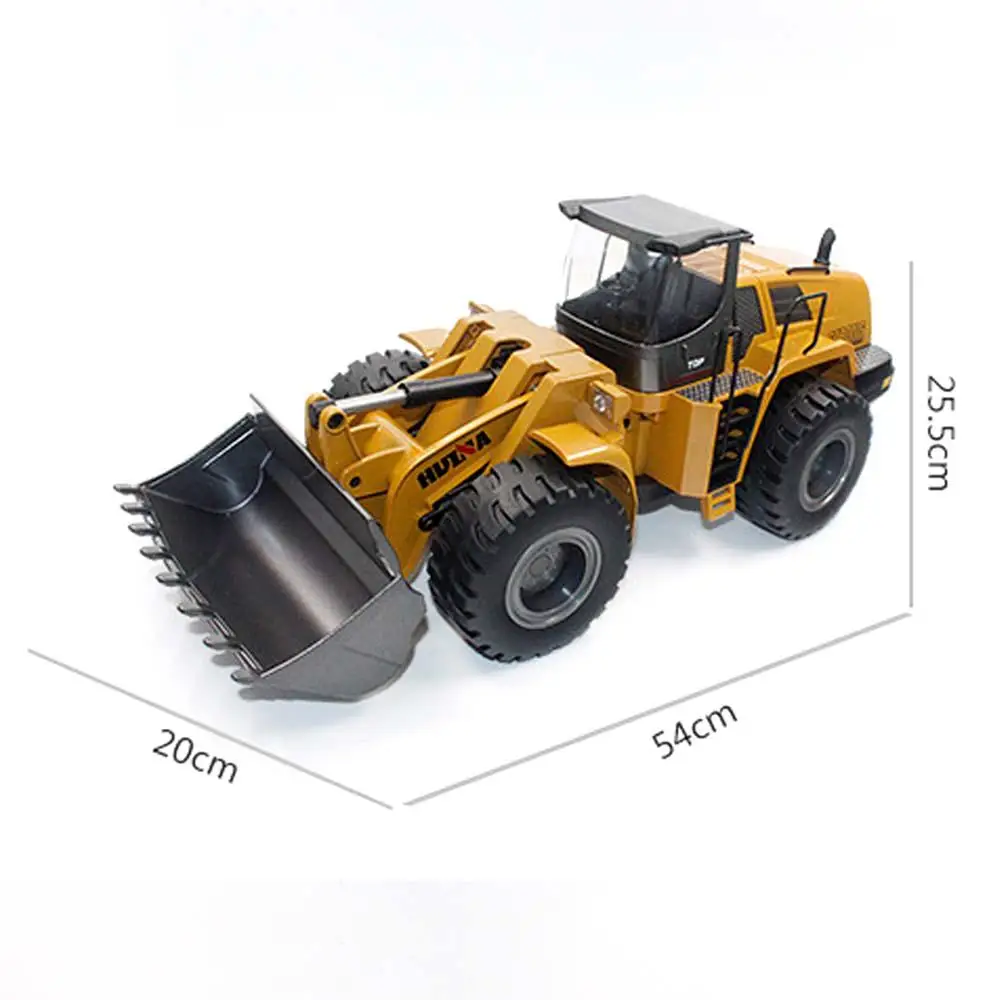 Huina 1583 Alloy Version 22-channel Remote Control Bulldozer 2.4G Wireless Large Remote Control Car Engineering Car Loader Toy