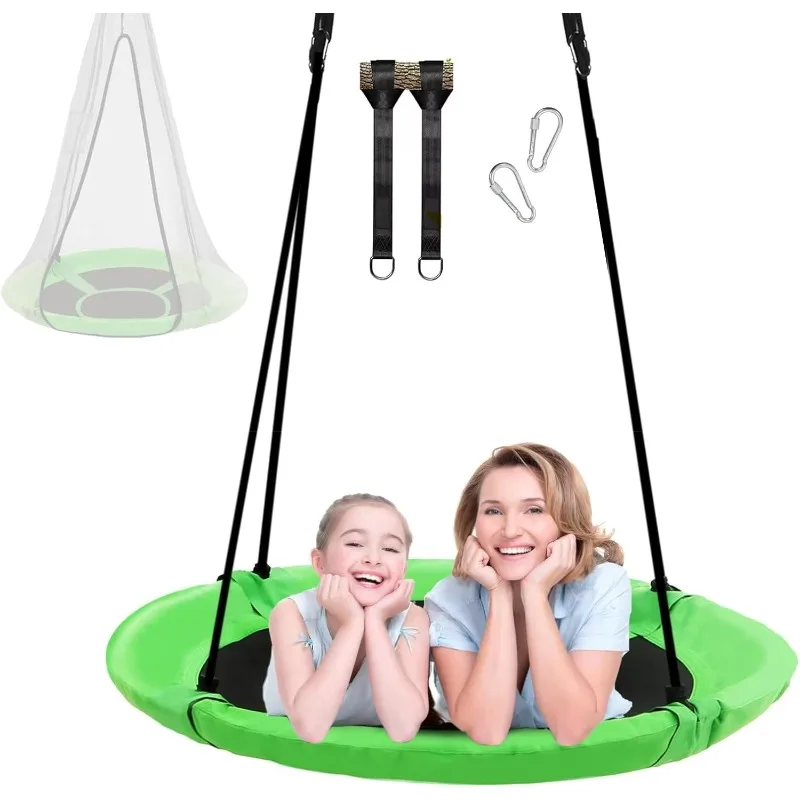 

Качели для детей, уличный набор, гамак-гнездо, круглые качели, устойчивые к разрыву и ультрафиолетовому излучению, водонепроницаемые, для сада на заднем дворе