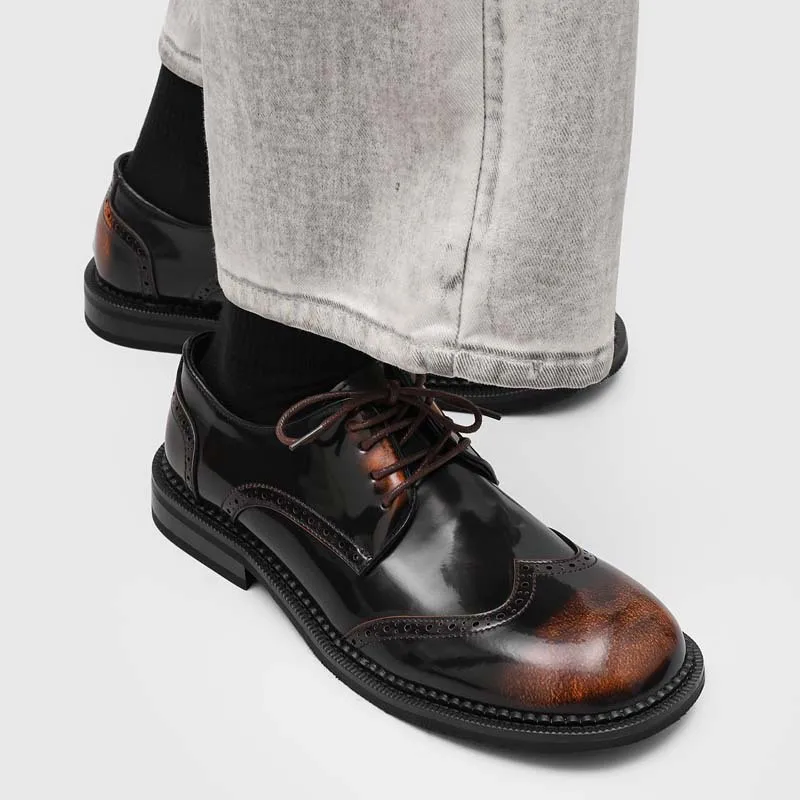 

Мужская уличная мода: винтажные повседневные кожаные туфли, мужские деловые туфли-дерби