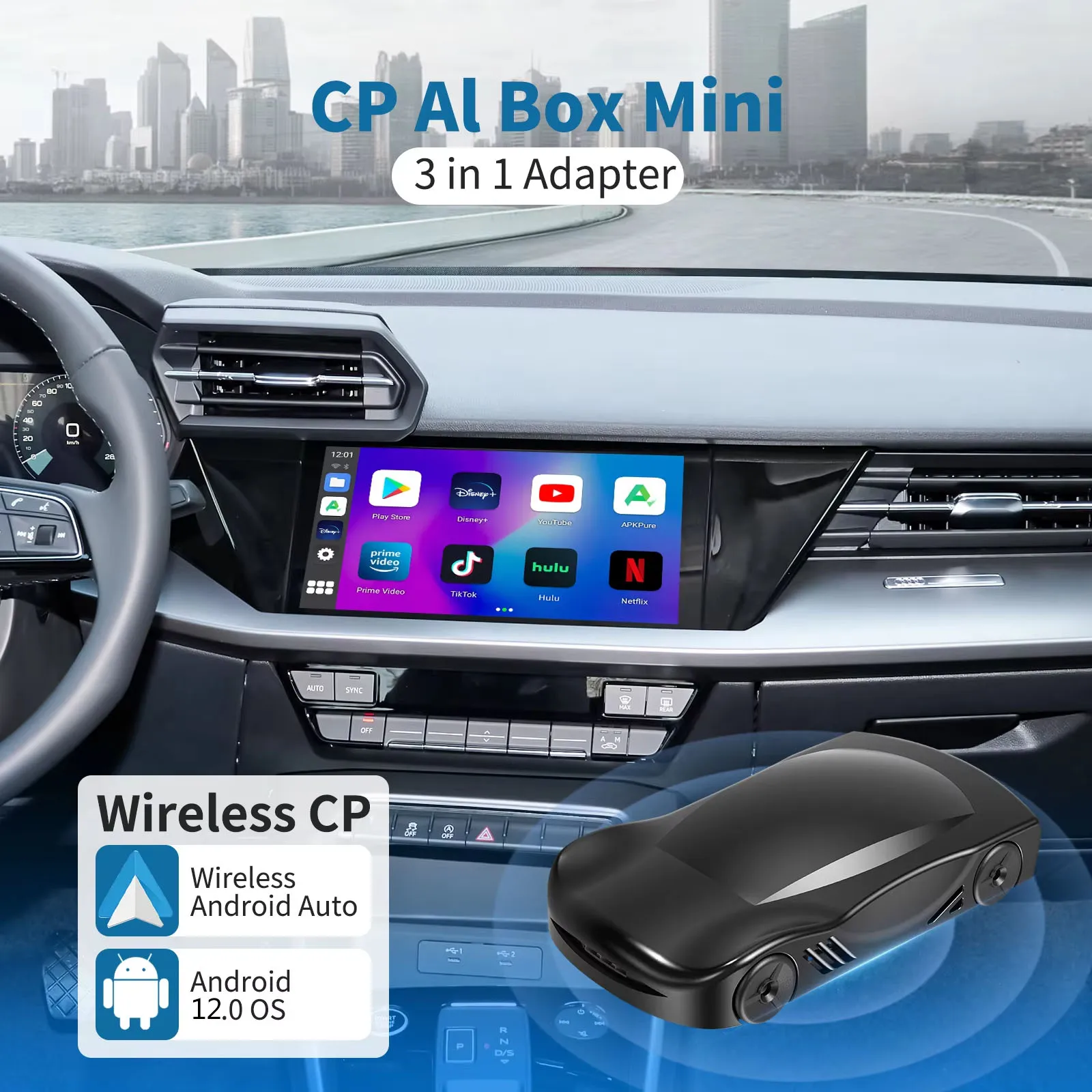 C6SE Wireless CarPlay Adapter Mini Carplay AI Box For IOS Android Auto Bulit-in Youtube for Benz Kia Ford support Expand Memory