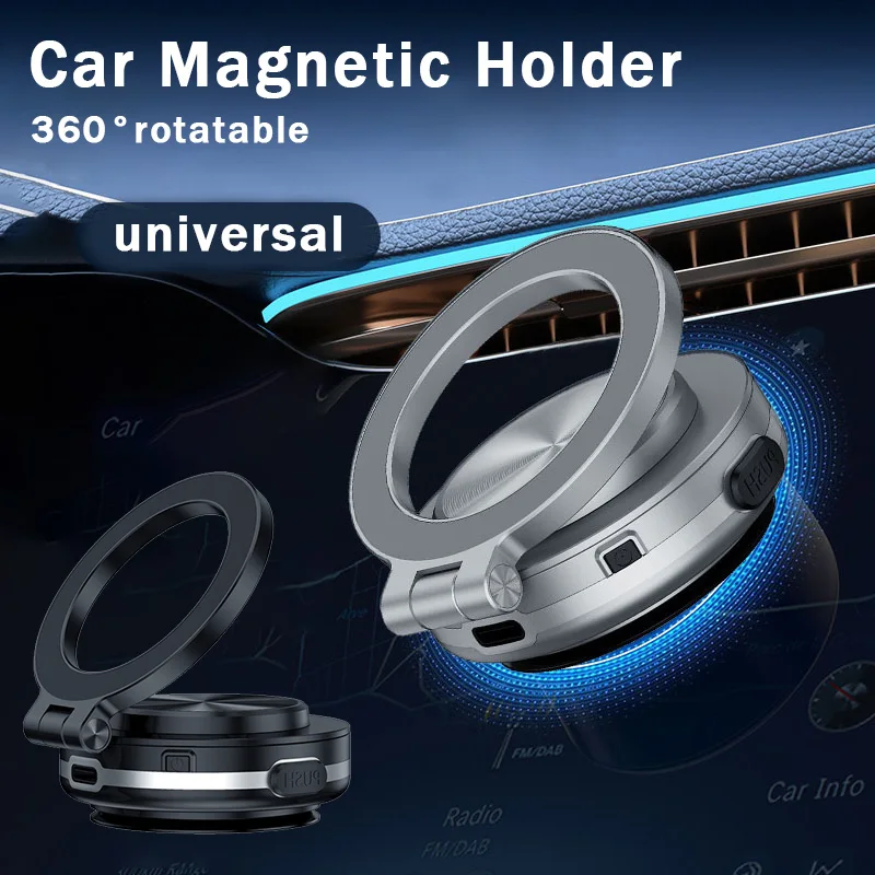 

360°Rotatable Car Magnetic Holder Intelligent Vacuum Adsorption Phone Holder Universal Car Mount Bracket Magnetic Stable Holder