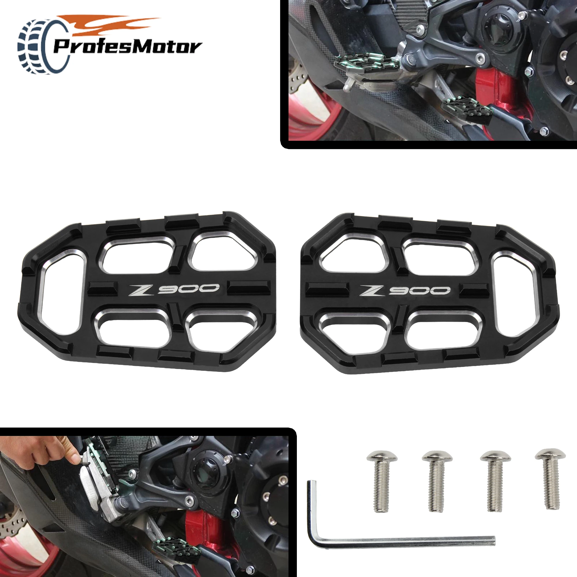 

For Kawasaki Motorcycle Foot Pegs Pedals Footrest Enlarge Footpeg Z900 Z900SE Z900RS Motocross DirtBike Aluminum Modified Parst
