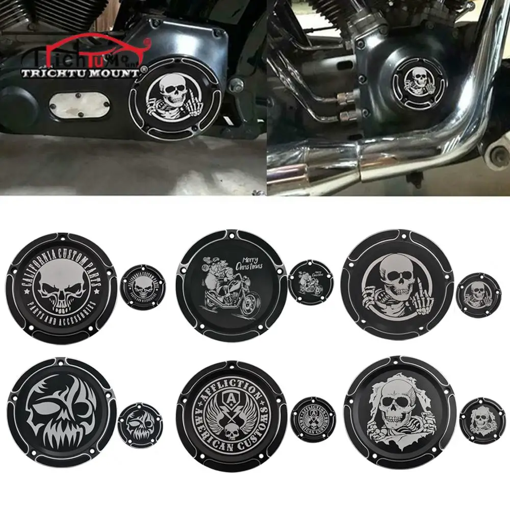 

CNC Aluminum Motorcycle 5 Holes Derby Timer Clutch Timing Covers Inspection Cover Cap For Harley Davidson Touring Fat Boy Dyna