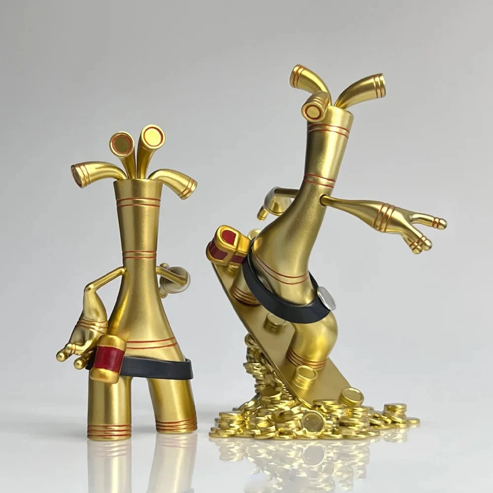 Uu スケートボード ゴールデンゴ B スタイル リマスター ポケモン フィギュア # 1000 Gholdengo アクションフィギュア収集モデルゴールデン装飾おもちゃギフト