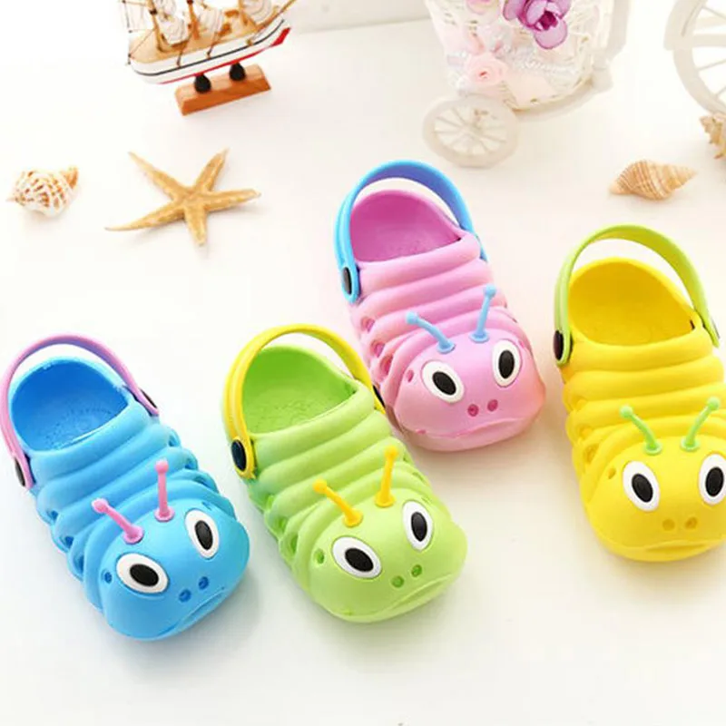 1-5 Years Old Boys Girls Beach Shoes Summer Baby Cartoons Caterpillar Sandals Breathable Soft Fashion Sports High Quality Hids