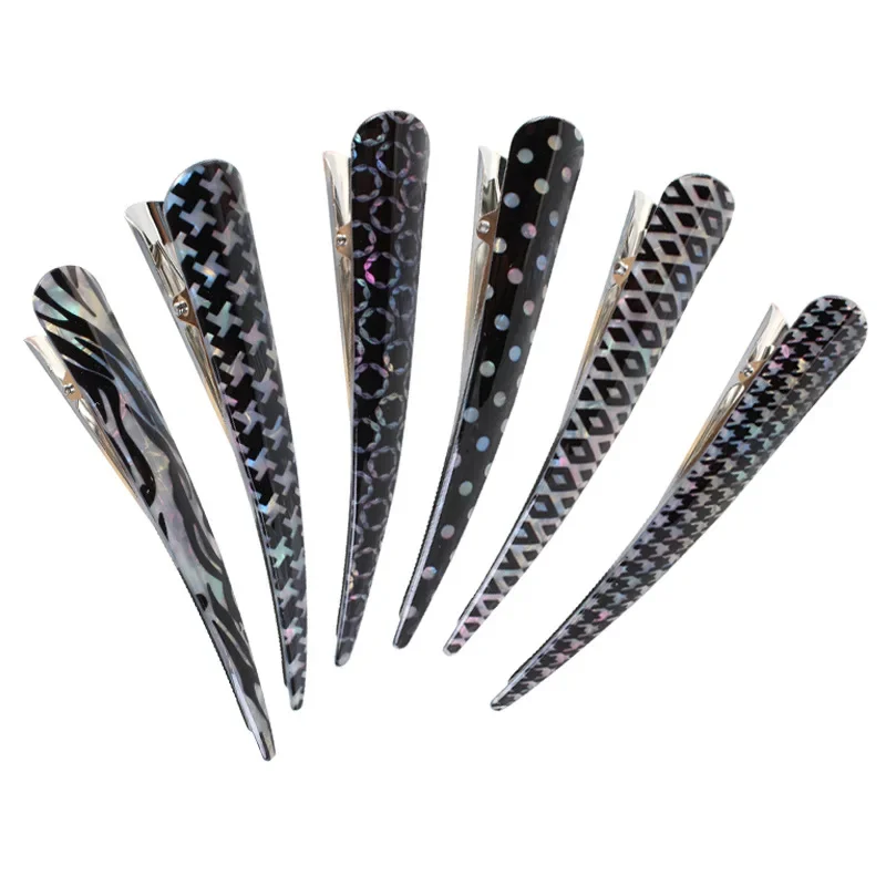 Black Fashion Elegant Acrylic Korean Barrette Metal Geometric Spotted Stripe Women Hair Clips Girls Hair Accessories