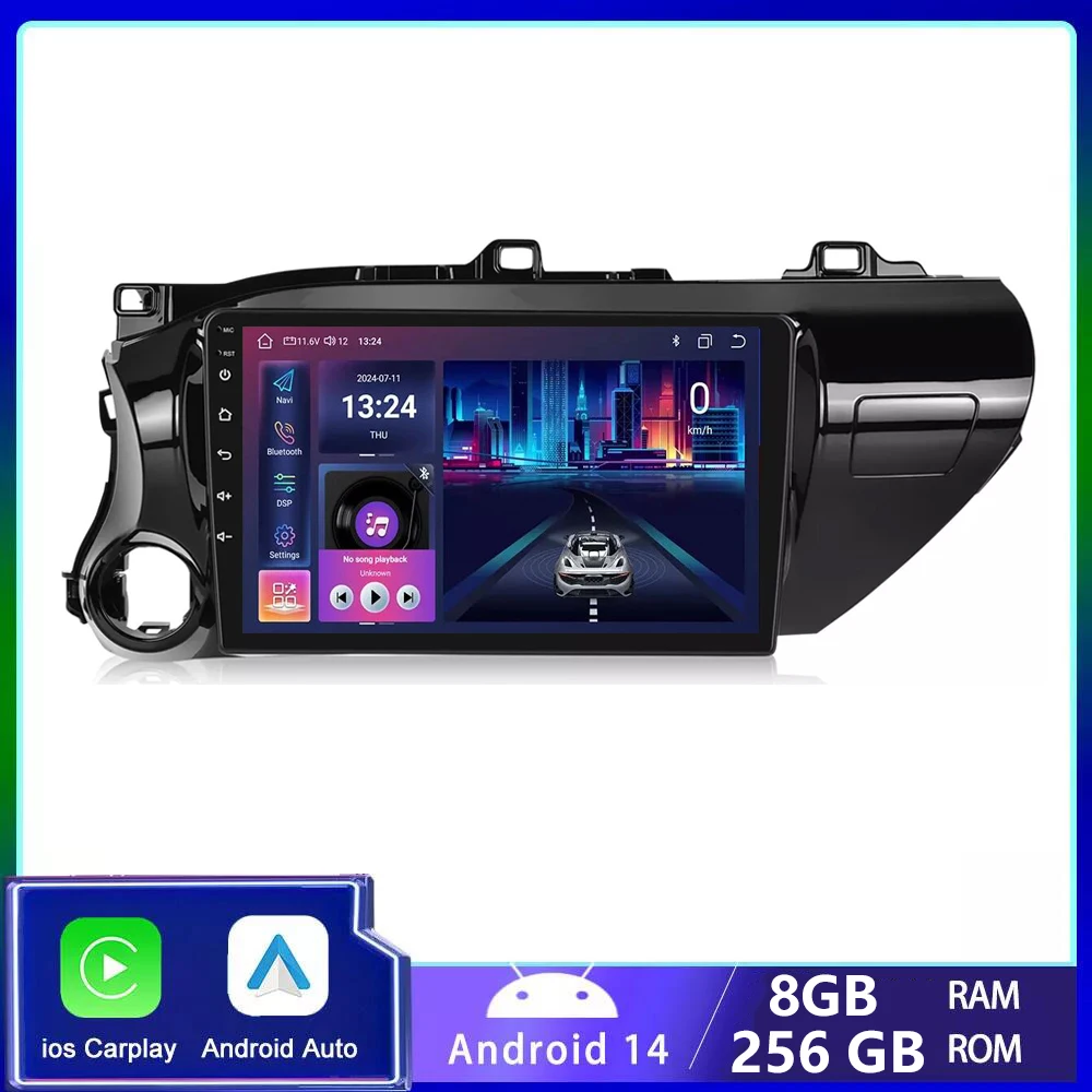 

Wireless Carplay Auto 10.1" Car Radio For Toyota HILUX REVO VIGO IMV 2015 2017 - 2023 LHD Multimedia Player Stereo GPS Navi