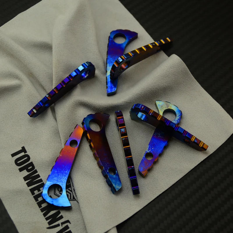 Imagem -03 - Liga de Titânio Voltar Spacer Spine Keel Punho da Faca Cores Spyderco C81 Paramilitar2 Para2 Pm2 Dorsal Ridge Backspacer 1pc