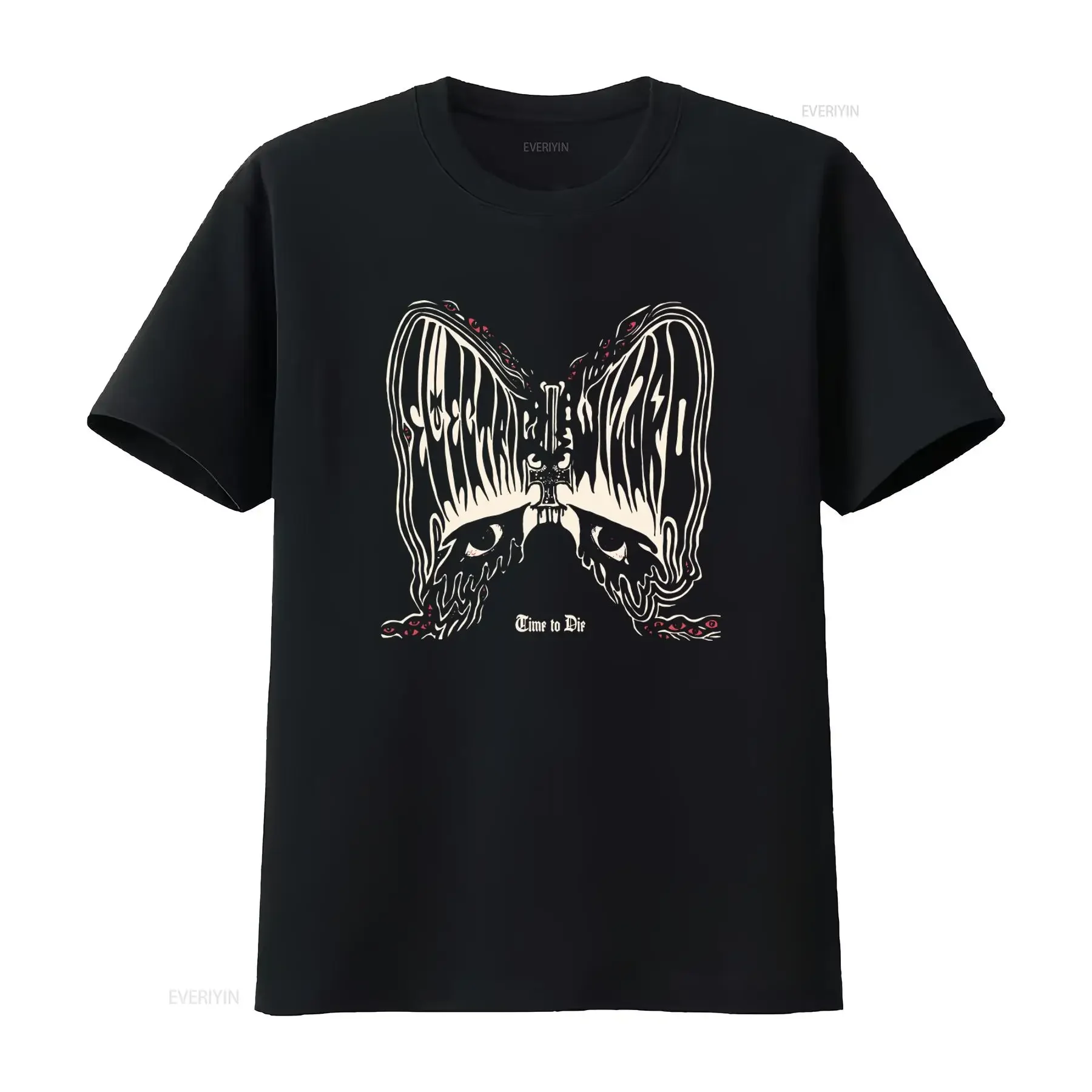 Electric Wizard Time to Die T Shirt Unique Skull Design with Eye Details for Rock Fans vintage Washed homme Comfortable graphic