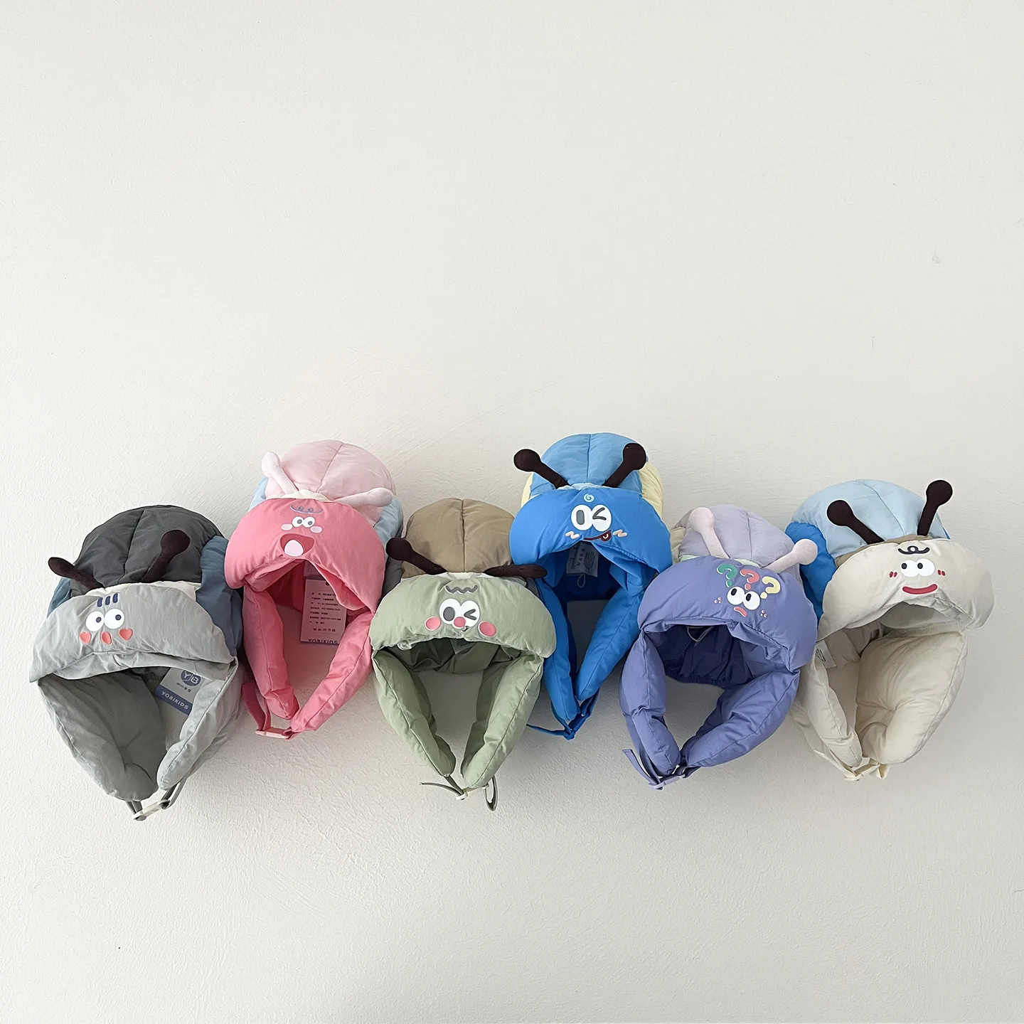 2-6Y Winter Kids Hat with Cartoon Design Color Blocking Children's Hat Ear Protection Boys Girls Windroof Coldproof Cap Cute