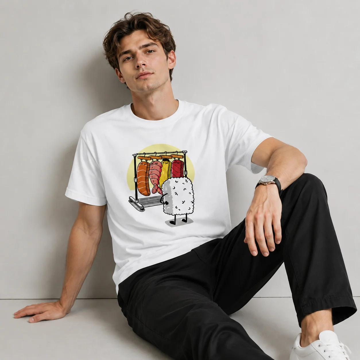 Y2K 2026 Sushi Wardrobe T Shirt Women Men Funny High Quality T-shirt Graphic T Shirts Loose Short-sleeve Pritned Tshirt Man Tops