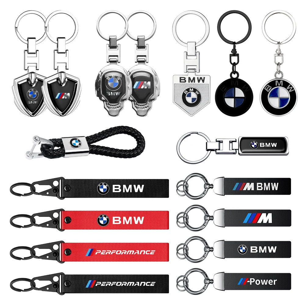 3D Metal PU Leather Car Key Ring Holder Keychain Pendant For BMW M Performance X4 X5 E46 E90 F20 E60 E39 F10 M1 M2 M3 M5 M6 E93