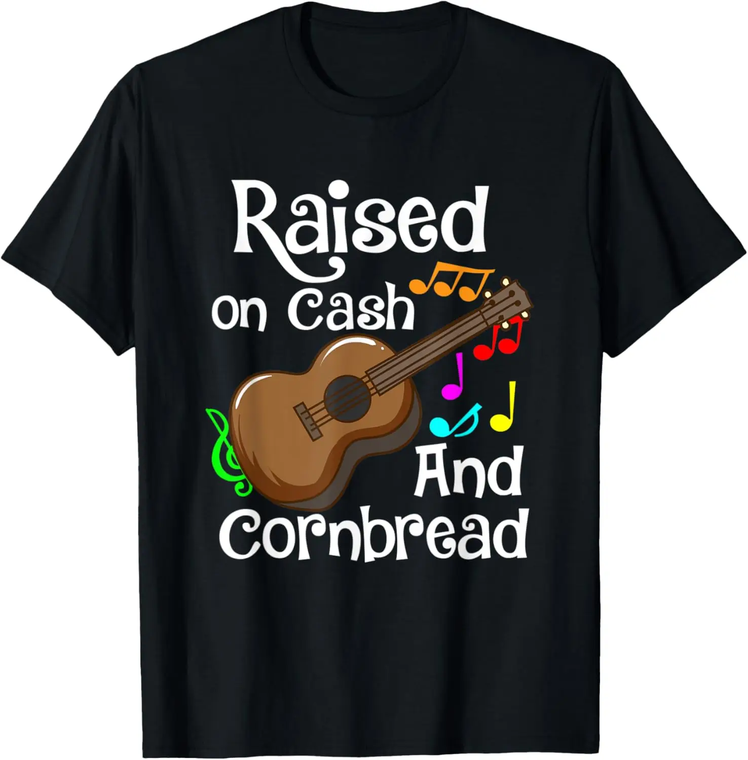 Raised on cash and cornbread / Cowboy guitar country music T-Shirt