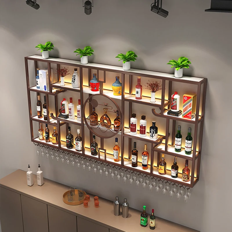 

Kitchen Storage Liquor Shelves Wine Cabinet Luxury Furniture Assemble Modern Bar Craft Column Home Botellero Vino Club Cellar