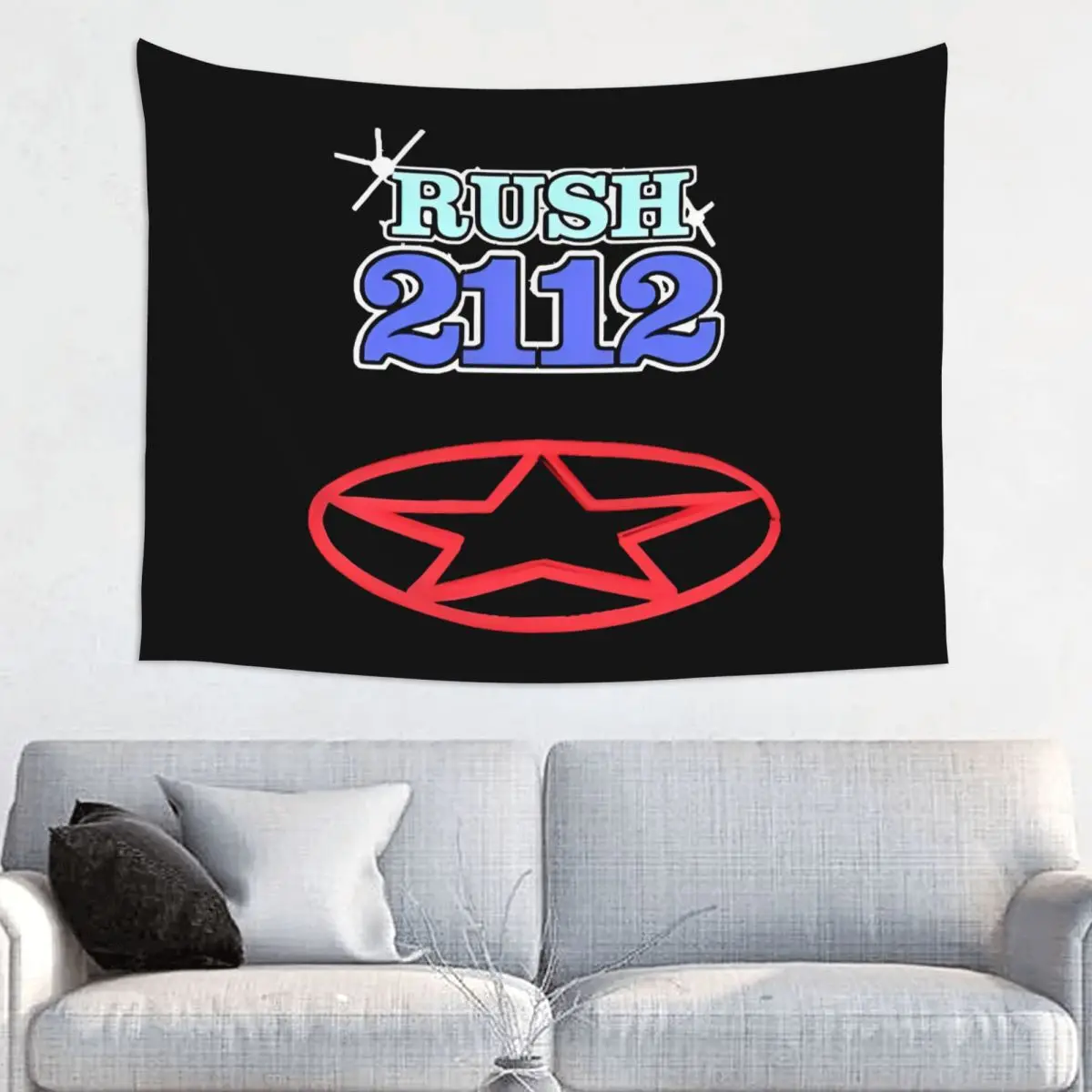 Rush 2112 Tapiz de álbum de rock, tapiz colorido de poliéster para colgar en la pared, decoración de habitación, cortina, tapices de Mandala