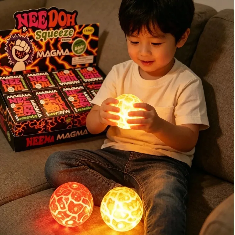 New Needoh Squeeze Flash Meteorite Ball Luminous Elastic Stress Relief Toy Glow In The Dark Squishy Fidget Ball - view 6