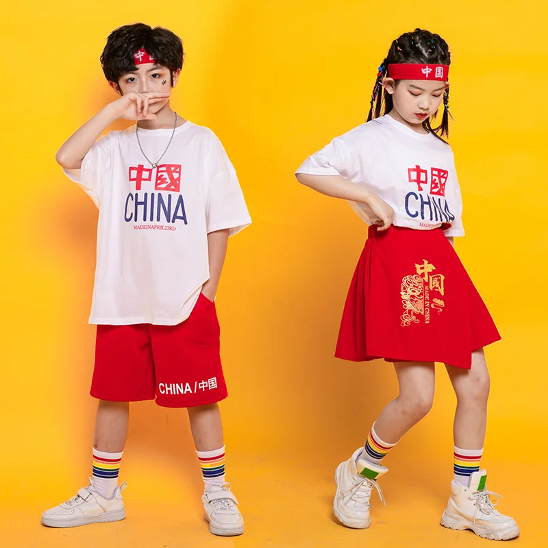 

Cheerleading costumes for children's and primary school students' sports meeting, kindergarten poetry recitation, Chinese style,