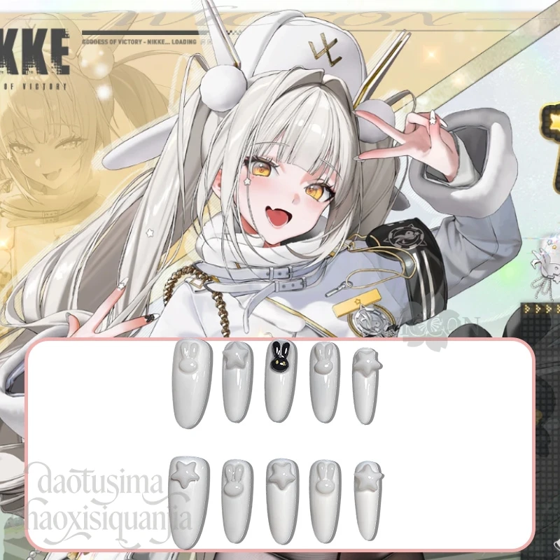 

Blanc Fortune Express Anime Disguise Nails Y2K Fashion Girls Roleplay Accessory Nail Props 코스프레 Goddesss Game Victoryyy Cosplay