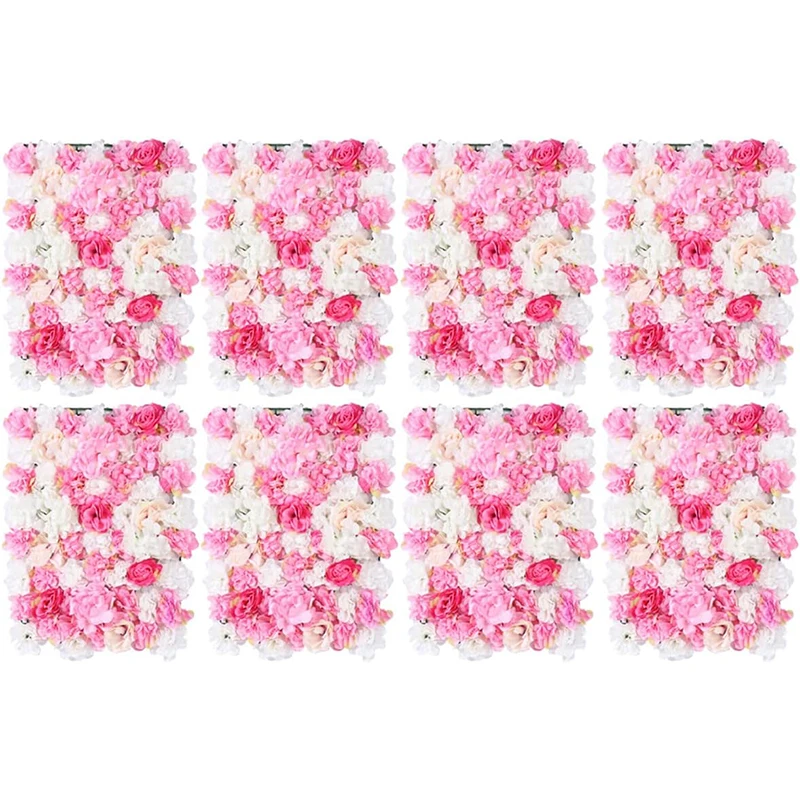 

Flower Wall Backdrop 8/10/12 Pieces of 40x60cm Floral Wall Panel for Wedding Celebrations, Birthday Party Backdrop,Room Decor