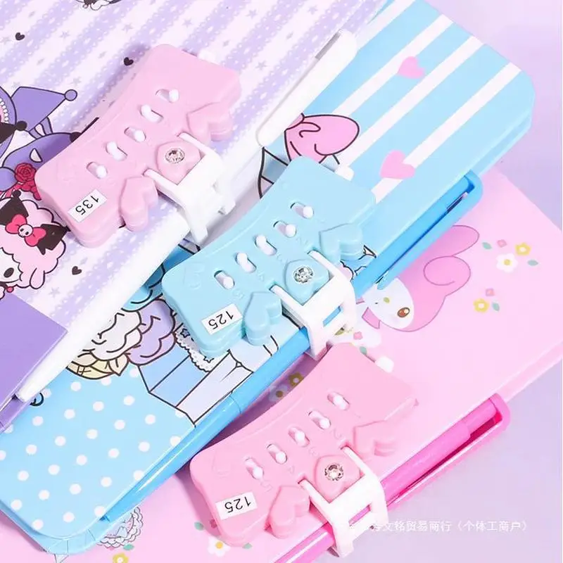 Sanrio Cartoon Password Book Kuromi Melody Girl Notebook Password Lock Diary Handbook Cartoon Cute Color Pen Student Office Gift