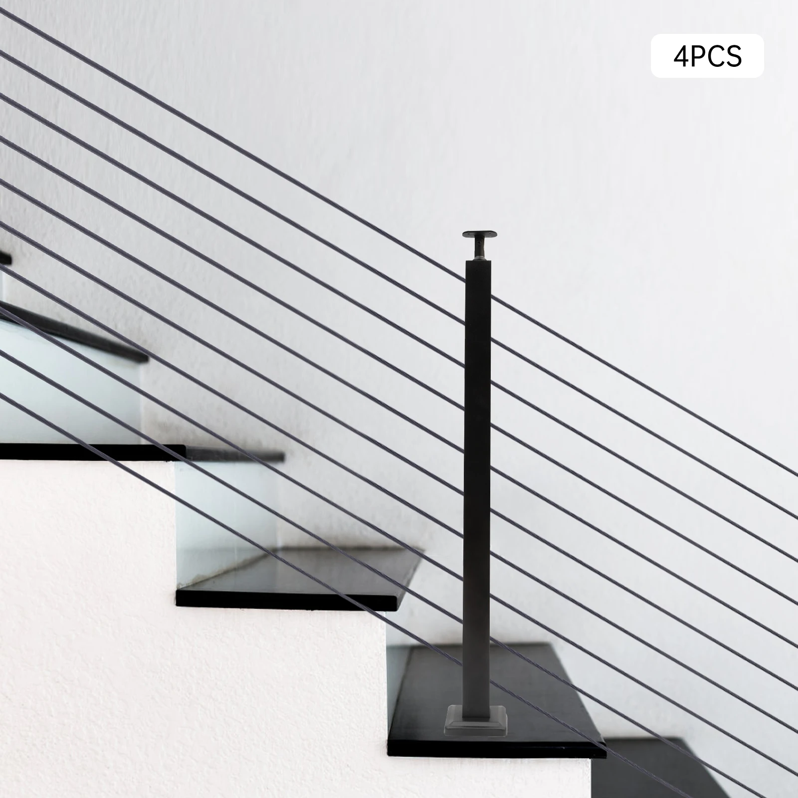 Balustrade de câble durable en acier inoxydable 304, conception en forme de T, installation facile pour un usage bord de mer/intérieur