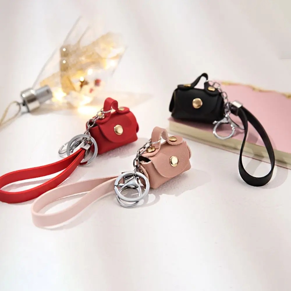 Bag Pendant Leather Headphone Bag Car Key Accessories Bag Pendant Decoration Coin Purse Korean Style Key Ring Bag Key Chains