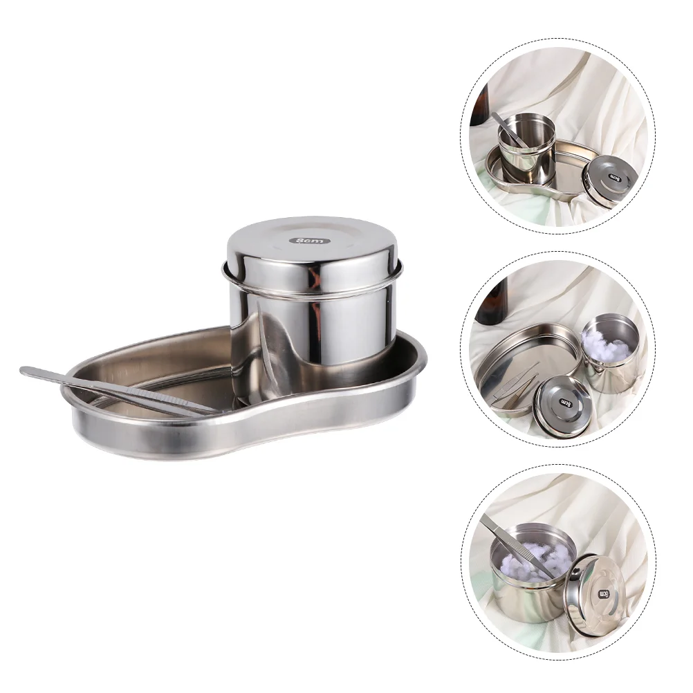 Bandeja de metal esterilizador caixa de aço jar barbicida bacia ferramenta instrumento rim inoxidável equipamentos armazenamento clínica pode bacia emeis