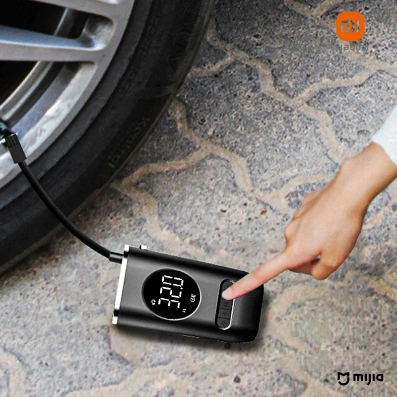 XIAOMI-Car Air Compressor Digital Mini Portable Wireless Tire Pump Inflatable Pump with LED Lamp for Car Motorcycle Bicycle Ball