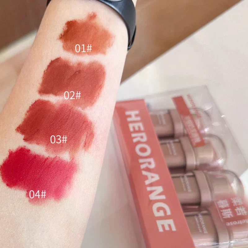 HERORANGE Matte Velvet Lipstick Long Lasting Lip Gloss Tint Waterproof Sexy Red Orange Lips Makeup For Women Lip Glaze Cosmetics