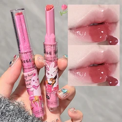 Waterproof Clear Jelly Heart-shaped Lip Gloss Lasting Hydrating Plumping Non-stick Cup Water-light Mirror Lipstick Pen Cosmetics