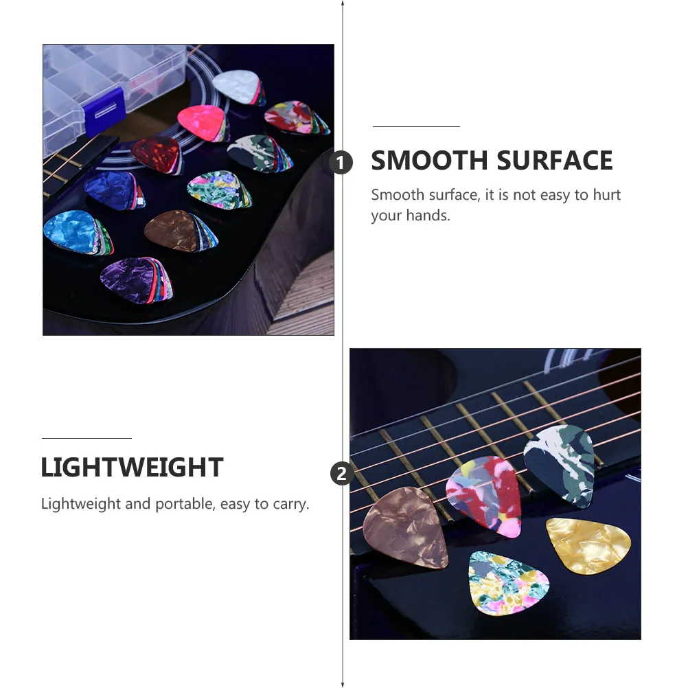 

Colorful Guitar Picks Set Smooth Surface Lightweight Durable Professional Collection Wear Resistant Clear Sound Easy