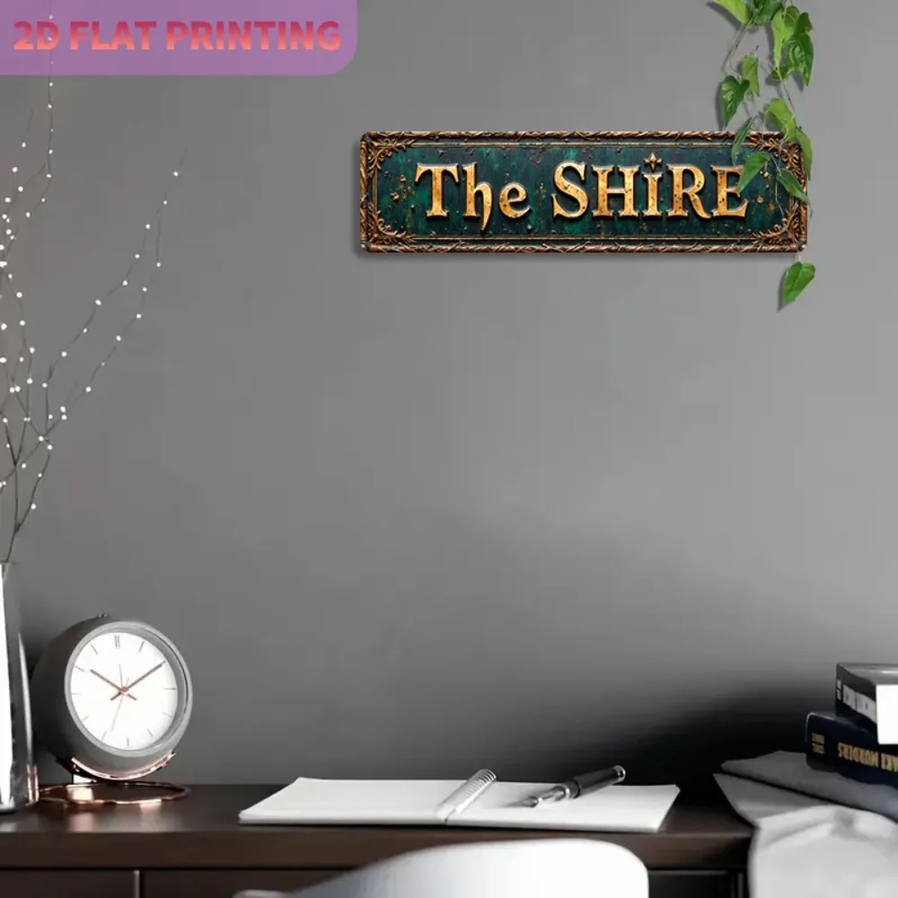 لافتة حائط معدنية عتيقة من The Shire - ديكور ألومنيوم ذهبي ريفي مقاس 15.75 بوصة × 3.94 بوصة متين وسهل التركيب للمنزل والمقهى والمرآب G #5