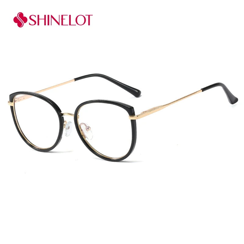

95673 High Quality Anti Blue Light Glasses for Women Literary Female Cat Eye Eyeglasses Full Frame Light Luxury Eyewear