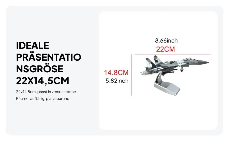 نموذج دييكاست بمقياس 1/100 لطائرة SU-35 مع حامل عرض، تصميم جميل، تذكار، مقاس 8.66×5.7 بوصة، للعرض الثابت