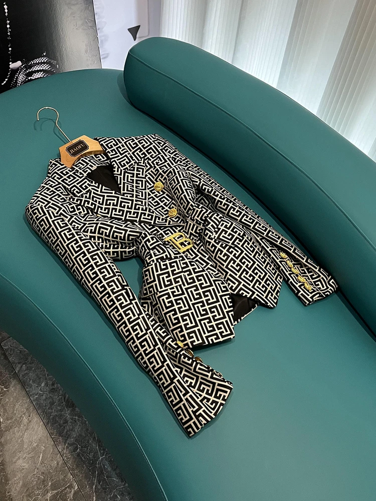 

Faionable ort Женское верхнее пальто Jaet с классическим узором в виде льва на пуговицах Sli для поездок на работу, ветрозащитное облегающее пальто D960