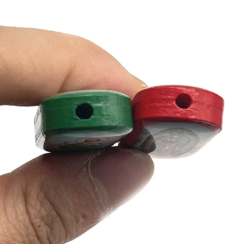 20 Pieces Oval Accessories Wood St.Jude And Virgin Mary Two Side Drop Oil  Religious  Perforated  Can Made Into DIY  Bracelets