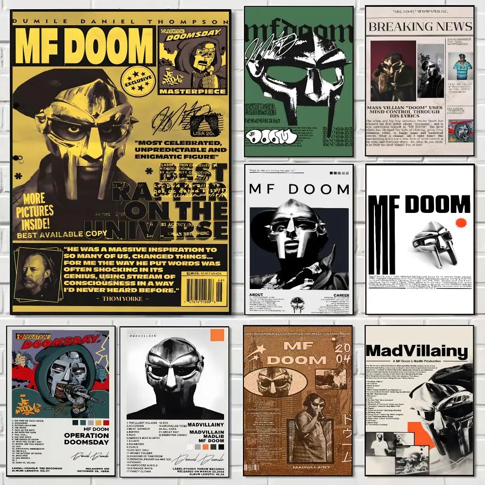 USA Rapper M-MF D-DOOM Poster Print Painting Home Decor for Bedroom Living Room Hallway